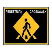 Industrial Decals Horizontal Vinyl Stickers Pedestrian Left Crosswalk Sign
