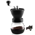 Coffee Bean Grinder - Manual Hand Stainless Ceramic Burr Core Glass Jar Nut Mill
