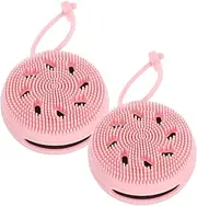 VICASKY 2pcs Silicone Facial Cleansing Brush with Soft Bristles Manual Exfoliating Face Scrubber Portable Travel Face Wash Tool for Gentle Skin Care