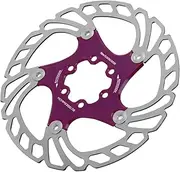 160mm Ultralight Floating Disc Brake Rotor, Stainless Steel Aluminum Alloy 6 Bolts Performance Braking with Heat Dissipation Holes for Mountain Road Cycling (Purple)