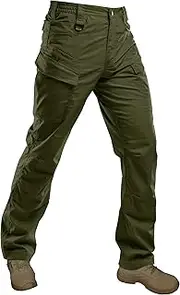 [HARD LAND] Men's Waterproof Tactical Pants Ripstop Lightweight Work Cargo Pants with Elastic Waist