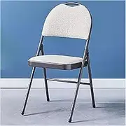 Home Simple and Comfortable Folding Chair, Folding Chairs with Padded Seats, Living Room Metal Frame Armless Event Foldable Chair for Events Office Wedding (Color:Cotton and Linen Beige)