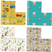 IWOWHERO Diy Craft Kit 4pcs Animal Pattern Birthday Wrapping Paper Smooth Surface Wrappers for