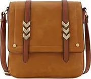 [Alyssa] Double Compartment Large Flapover Crossbody Bag
