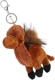 TEHAUX Camel Plush Fluffy Camel Plush Key Charm Key Soft and Stuffed Animal Keychain Fluffy Animal Keychains for Stuffed Cute Mini Party Favors Backpack Keychains Pp Cotton Brown