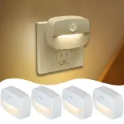 Motion Sensor Night Light Plug in 4 Pack,10-60Lm Stepless Dimming,3 Light Mod...