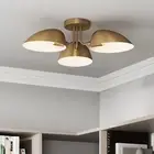 Argo Semi Mount Flush Ceiling Light, 3-Lights Modern Retro Lighting with Black R