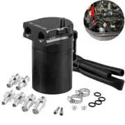 Oil Catch Can Reservoir Tank Kit Engine Black Polish Baffled Universal Aluminum (for: Honda Civic)