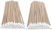 6" Cotton Swabs 200 Pcs Set - 100 Round And 100 Precision Tip Gun Cleaning Swabs - Bamboo Sticks Long Cotton Swabs For Makeup, Pet Care(100 pcs round + 100 pcs pointed)