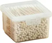 Hogvinnatil Qtip Holder Dispenser Storage Container with Lid Makeup Cosmetic Storage Case | Cotton Buds Storage Box, Clear Cotton Buds Storage Box