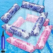 Axinyijia Pack of 2 Inflatable Water Hammock with Air Pump, Inflatable Swimming Bed, Pool, Air Mattress, Water Hammock