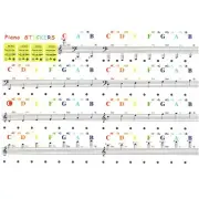 Transparent Colorful Piano Keyboard Stickers Note/for 88/61/49/37 Keys Beginner