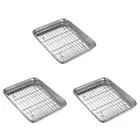 3set 10 Inch Toaster Oven Tray and Rack Set, Small Stainless Steel Baking6113