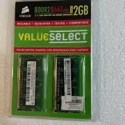 CORSAIR 2GB 200-Pin DDR2 SO-DIMM DDR2 667 (PC2 5300) Laptop Memory Model VS2GSDS