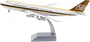 Pre-Built Model Aircraft 35CM Coast World Airlines for Boeing B747-200 N701SW Diecast Model Airplane 1:200 Scale Collectible with Stand Miniature Airplane Model