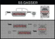 Hot Wheels (1/64), 55 Gasser "Ragnarok" Waterslide, Printed White First, Decals