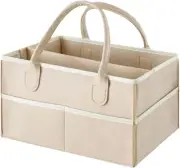 Baby Diaper Caddy Organizerm, Foldable Felt Nappy Storage Bag with Multi Pockets