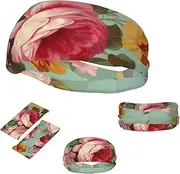 FJWSLCH Vintage Floral Flowers Headbands for Women Men Non Slip Workout Sweatbands Adjustable Sports Hair Bands Elastic Head Bands Moisture Wicking Hairband for Running, Cycling, Yoga, Spa