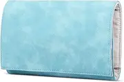 [Esyhomi] Jewellery Organiser Roll,Lightweight Travel Leather Suede Make Up Bag,Portable Jewellery Storage Box Case for Multiple Necklace Earrings Rings Bracelet for Christmas Wedding Birthday Girls Gift Blue