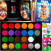 Face Painting Kit for Kids - Non-Toxic and Hypoallergenic Face Paint Kit with 24