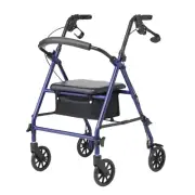 Medline Rollator Walker with Seat, Steel Rolling Walker with 6-inch Wheels Su...