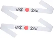 [Beatifufu] Wide Japanese Headband Logo Decorative Karate Headband for Women Men Chef Martial Arts Accessory