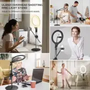 [Upgraded Base] Overhead Phone Mount with 10" Desktop Ring Light Stand Kit