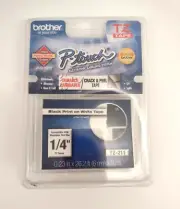 Brother P-Touch TZ Tape Labeling TZ-211 Black Print on White Tape 1/4"