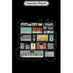 COMPOSITION NOTEBOOK: ELECTRONIC MUSICIAN SYNTHESIZERS AND DRUM MACHINE DJ JOURNAL/NOTEBOOK BLANK LINED RULED 6X9 100 PAGES