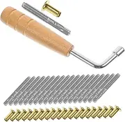 SWOOMEY 1 Set Lyre Harp Accessory Set of String Fixator Pegs with Tuning Wrench Professional Tuning Pin Parts for Lyre Harp Enthusiasts Easy to Use Smooth Surface Fine Craftsmanship