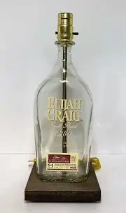 Elijah Craig Bourbon 1.75L Bottle Bar TABLE LAMP Lounge Light with Wood Base