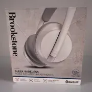 ⚡⚡⚡NEW BROOKSTONE Sleek Bluetooth Wireless Noise Isolating White Headphones⚡⚡⚡