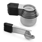 Magnetic Measuring Cups and Spoons Set, Stainless Steel 7 cup Black 14 sets