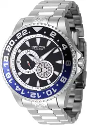 Invicta Pro Diver Stainless Steel Black And Blue Bezel INV47300 300M Mens Watch