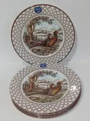 Royal Stafford Homeland Pheasant Set of 6 Large Dinner Plates, 11," Thanksgiving
