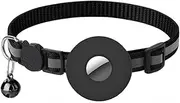 Adjustable Cat Collar Reflective Small Pet Cat Collar Strap for Apple Air Tag, Safe & Visible Nylon Strap, Fits Small Pets, 8.7-13.8 Inches Length