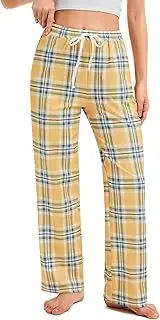 [Kabento] Womens Pajama Pants Plaid Sleep Lounge Pj Bottoms With Pockets