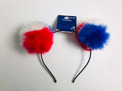 Fourth of July Headband Pom Poms Red/White/Blue