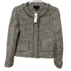 J Crew NWT Blazer Lady Jacket Gray White Black Zip Womens 8 Work Business