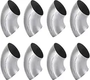 LOYORTY 8 Pack 2.5 Inch 304 Stainless Steel Exhaust Elbow Pipe, 90° Mandrel Bend Elbow, Thickness 0.06" (1.5mm) Stainless Steel Bend Tube for Car Exhaust Modified Elbow Pipe, Stair Handrail