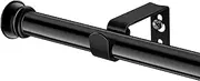 Wrap Around Curtain Rod for Window, Industrial Black Curtain Rod 5/8 Inch Diameter, Metal Adjustable Blackout Curtain Rod
