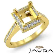 Princess Cut Diamond Engagement Semi Mount Proposed Ring 14k Yellow Gold 0.5Ctw