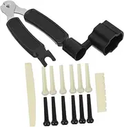 Hoement Acoustic Guitar Maintenance Kit Guitar Bridge Pin Tool Set String Winder Pegs Rests Cutter