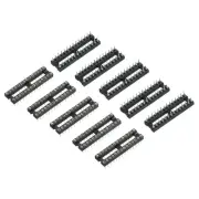 DIP IC Chip Socket Adapter Round Pin 28P 2.54mm Pitch IC Socket, 10 Pack