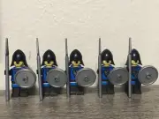 5 Lego Black Falcon Spearmen Knight Minifigures
