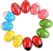 12Pcs Wooden Egg Shakers Hand Musical Maracas Percussion Instruments