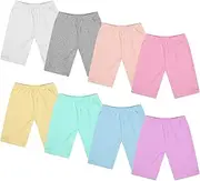 [Boyiee] 8 Pack Girls Dance Shorts Bike Shorts Gymnastics Yoga Shorts Safety Active Under Dress Shorts