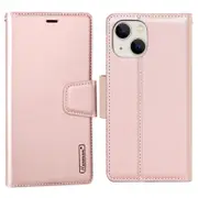 HANMAN Mill Series for iPhone 15 Plus PU Leather Mobile Phone Case Wallet Cell Phone Stand Cover
