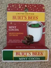 Burt's Bees Moisturizing lip balm Mint Cocoa Limited Edition Chocolate-y! NEW