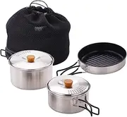ＫＬＫＣＭＳ Camping Cookware Set Cooking Utensils Set Non Stick Camping Pots and Pan Outdoor Cook Gear for BBQ Trekking Fishing Family